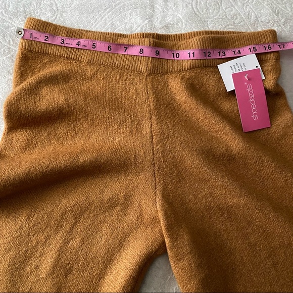 NWT Camel Colored Knit Wide Leg Pants - Picture 6 of 14